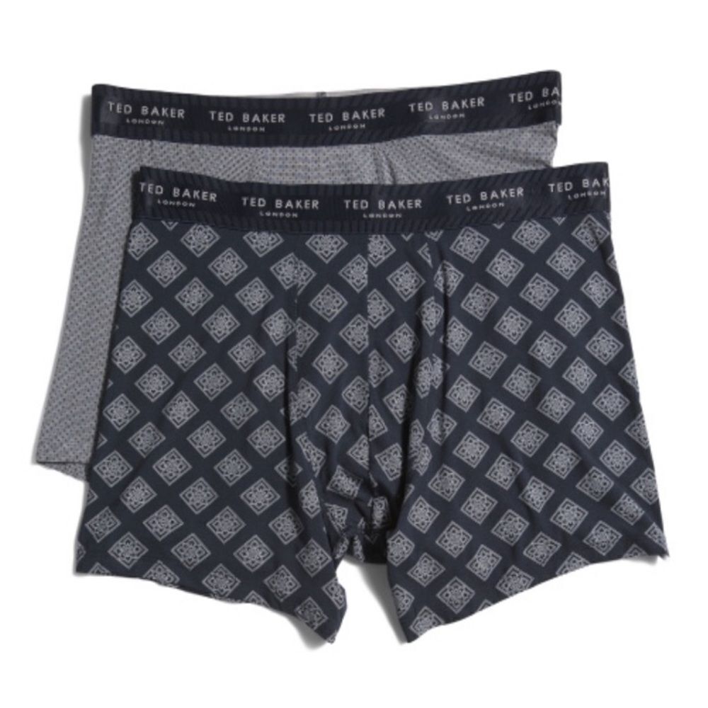 Ted Baker S Multicolored Gray Navy Blue Boxer Briefs